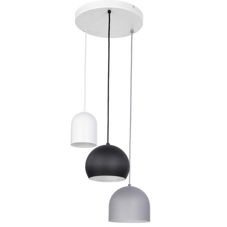 Lampa Sufitowa Wisząca TEMPRE Żyrandol Czarno-Biało-Szara Nowoczesna 3xE27 2827 TK Lighting