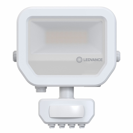 Naświetlacz LED Reflektor Zewnętrzny Lampa 10W 1100lm 3000K IP65 Biały Z Czujnikiem Ruchu i Zmierzchu Floodlight Ledvance
