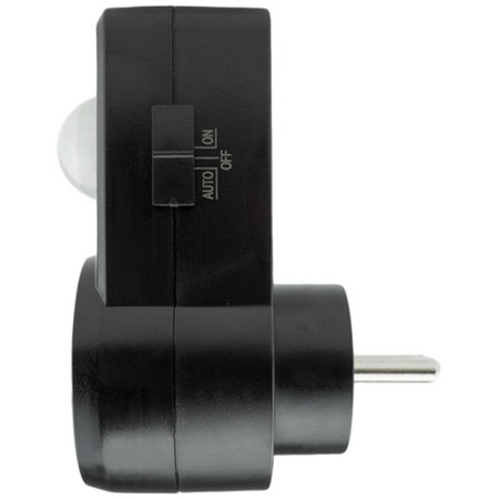 Czujnik Ruchu i Zmierzchu PIR do Gniazdka 120° 9m Wewnętrzny Czarny