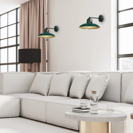 Lampa Ścienna Kinkiet FELIX Zielona Złota 1xE27 Milagro