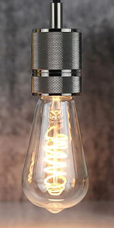 Lampa Wisząca Oprawa E27 Aluminiowa Grafitowa z Blokadą LEDIGO Tarka