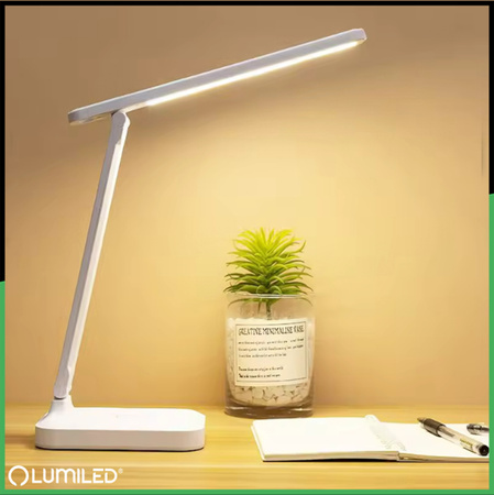 Lampka Biurkowa Kreślarska Stołowa LED 6W CCT USB RACTUS Biała Lumiled