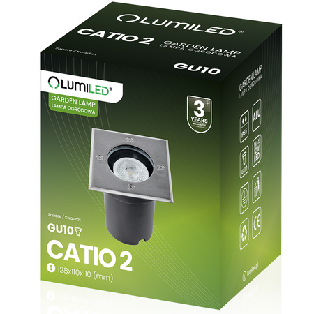Oprawa Najazdowa Lampa Dogruntowa Wpuszczana GU10 IP65 IK09 Kwadrat CATIO 2 LUMILED