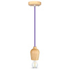 Lampa Wisząca Oprawa E27 Drewniany klosz z fioletowym kablem VT-7778 V-TAC