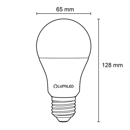 Żarówka LED E27 A65 15W = 120W 1952lm 4000K Neutralna 260° LUMILED