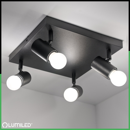 Lampa Sufitowa Plafon SPOT TUBA Reflektor Oprawa Halogenowa 4x E27 GLASA LUMILED