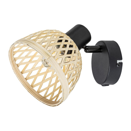 Kinkiet Ścienny Lampa Punktowa Reflektor Spot E14 Czarny Industrialny Rattan Rabalux