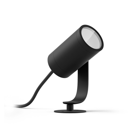 Reflektor Ogrodowy Wbijany LED 8W 590lm IP65 White and Color Ambiance RGB + TW Czarna Inteligentna SMART Zigbee Bluetooth Lily Philips HUE