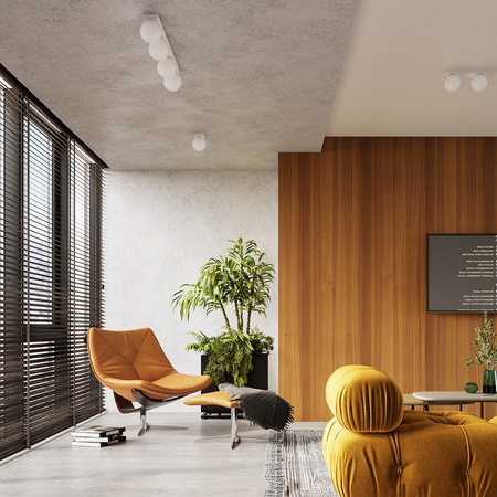 Lampa Sufitowa Listwa Oświetleniowa 6x G9 Kula Biała Nowoczesna Yoli Sollux