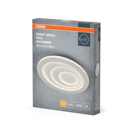 Plafon LED Lampa Sufitowa Natynkowa 37W 2200lm 3000K Ciepła Biała Orbis Spiral Oval Osram