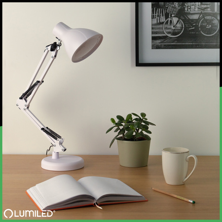 Lampka Biurkowa Stołowa LED 7W CCT Ściemnialna Marti Biała Lumiled