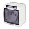 Gniazdko Pojedyncze Elektryczne Hermetyczne Ścienne Natynkowe z Bolcem IP54 KARLIK Białe