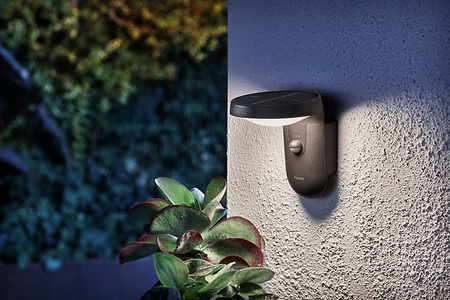 Kinkiet Ogrodowy Lampa Solarna Elewacyjna Zewnętrzna LED 1.2W 255lm 4000K IP44 z Czujnikiem Ruchu i Zmierzchu Antracyt Tyla Ultra Efficient Philips