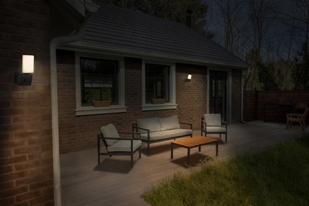 Kinkiet Ogrodowy Lampa Elewacyjna Zewnętrzna LED z Czujnikiem Ruchu i Zmierzchu 2.5W 275lm 3000K Ciepła Ściemnialna Szary IP54 Endura Osram