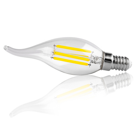 Żarówka LED E14 Świeczka BA35 2,2W 470lm = 40W 4000K Neutralna 360° Filament KLASA A LUMILED