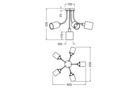 Lampa Sufitowa Dekoracyjna Punktowa E14 Wielokolorowy Decor Ledvance
