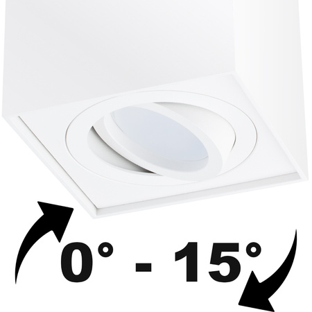 Oprawa Natynkowa HALOGENOWA Spot Tuba Ruchoma GU10 Kwadratowa Biała 115mm AMAT-L LUMILED
