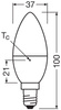 Żarówka LED B37 Świeczka E14 2.9W = 25W 250lm 2700K Ciepła CRI>97 200° CLASSIC Osram