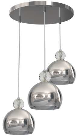 Lampa wisząca TOLEDO 3xE27 Kula Chrom Kryształ Glamour MLP4246 Milagro Metal + Kryształ