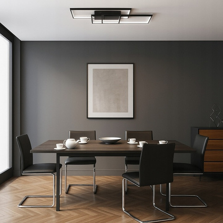 Lampa Sufitowa Żyrandol LED 90W CCT GALAXIS VELA Czarny + Pilot Sterujący