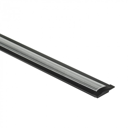 Profil Aluminiowy LED Wpuszczany Podtynkowy Czarny 2m z Kloszem Przezroczystym do Taśm LED + Zaślepki seria P Ecolight