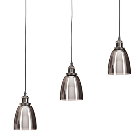 Lampa Wisząca Grafitowa Lustrzana E27 Sufitowa Zwis Szklany Klosz Loftowa