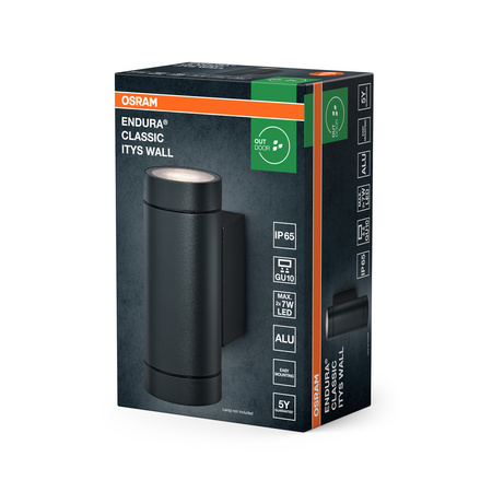 Kinkiet Ogrodowy Lampa Elewacyjna Zewnętrzna GU10 Szary IP65 Endura Osram