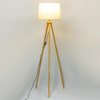 Lampa Stojąca Podłogowa Stołowa E27 Trójnóg z Abażurem Beżowa z Regulacją Wysokości Clara Lumiled