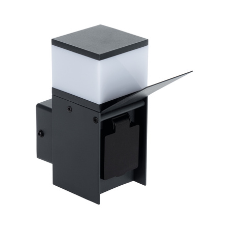 Kinkiet Ogrodowy Lampa Elewacyjna Zewnętrzna z Gniazdkiem G9 IP44 Antracyt DASTEN Kanlux