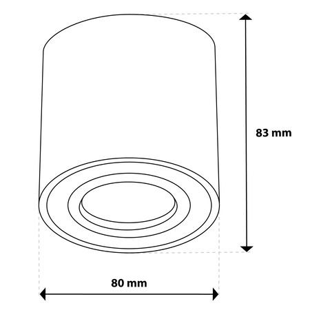 Oprawa Natynkowa HALOGENOWA Spot Tuba Stała EGIO GU10 LUMILED Okrągła IP44 Hermetyczna Czarna 83mm