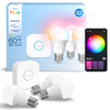 3x Żarówka LED E27 A60 8W = 60W 806lm 2200-6500K CCT + RGB SMART Inteligentna Bluetooth ZigBee White and Color Ambiance + Mostek Bridge Zestaw Startowy Philips HUE