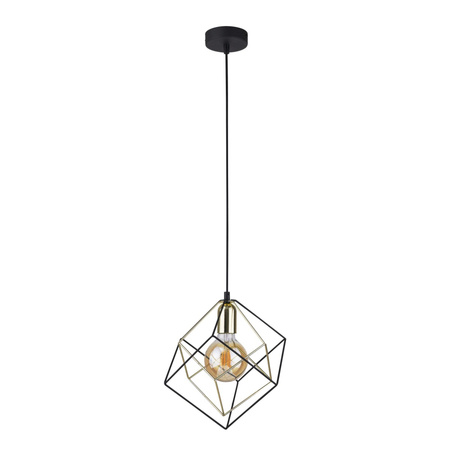 Lampa Sufitowa Wisząca ALAMBRE Zwis Czarno-Złota Geometryczna E27 2777 TK Lighting