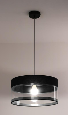 Lampa wisząca Leone 1x E27 Metal i PCV Lampex przezroczysty klosz styl nowoczesny