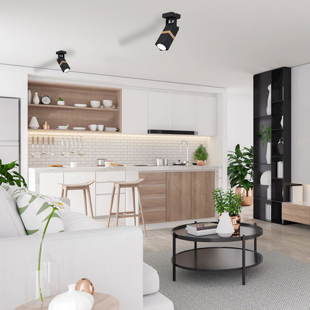 Kinkiet w stylu skandynawskim loft lampa ścienna sufitowa czarna MiLAGRO VIDAR 1x GU10