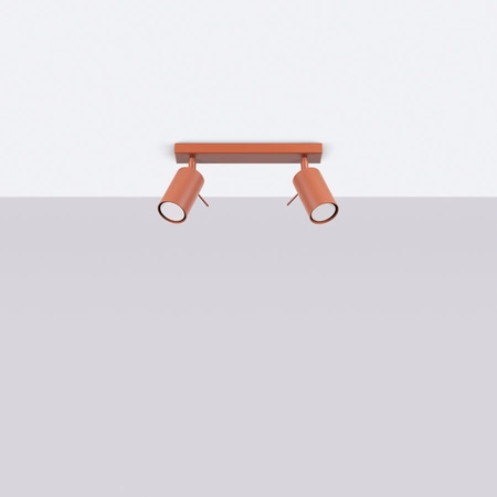 Lampa Sufitowa Reflektor Tuba Spot 2x GU10 Ochra Czerwona Ring Bittersweet Shimmer SL.1507 Sollux