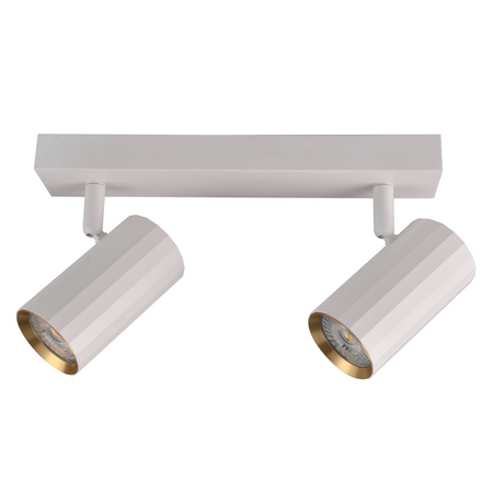 Oprawa Ścienno-Sufitowa Reflektor Punktowy 2x GU10 Biała Złota NICEA Sanico Goldlux