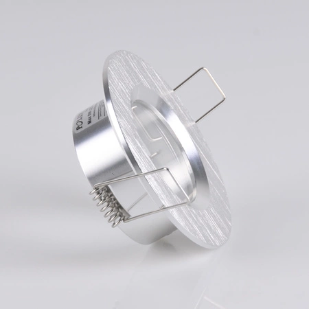 Oprawa Podtynkowa Okrągła Srebrna Szczotkowana BORAS Oczko MR16 IP44 GOLDLUX (Polux)