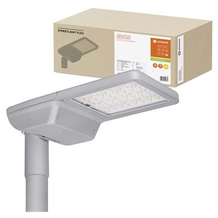 Lampa Uliczna LED Przemysłowa Oprawa Drogowa 80W 11400lm 3000K IP66 Biały Streetlight Flex Ledvance