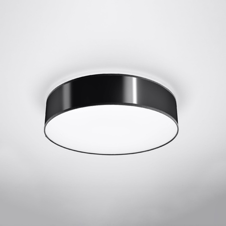 Lampa Sufitowa Plafon 3x E27 Okrągła Czarna Minimalistyczna Arena Sollux