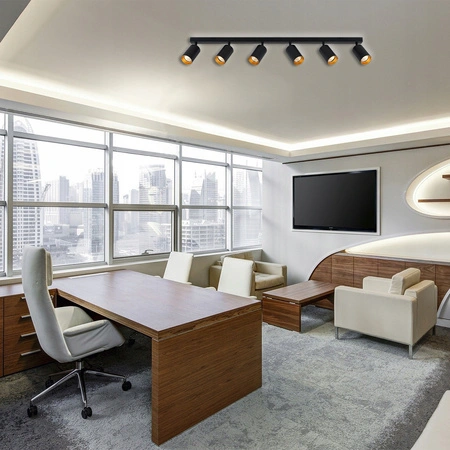 Lampa sufitowa ERIS SPOT Reflektor Oprawa Halogenowa 6xGU10 Czarno-Złota