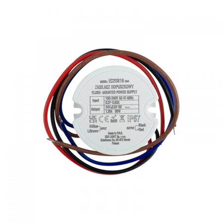 Zasilacz dopuszkowy FI60 do Taśm LED 30W 24V 1.25A Hermetyczny IP67 Ecolight