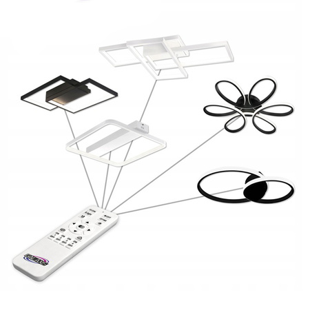 Lampa Sufitowa Żyrandol LED 45W CCT GALAXIS POLARIS Czarny + Pilot Sterujący