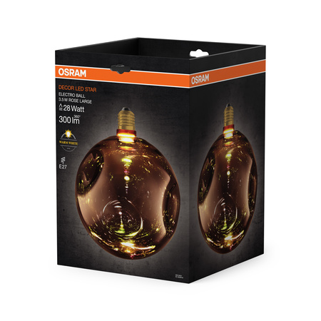 Żarówka LED E27 Kula 3.5W 300lm 2700K Ciepła Dekoracyjna Różowa ELECTRO GLASS LARGE Osram