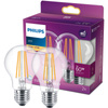 Zestaw 2x Żarówka LED E27 A60 7W = 60W 806lm 2700K Ciepła Filament PHILIPS