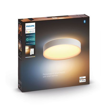 Plafon LED Lampa Sufitowa Natynkowa 33.5W 4300lm IP44 White Ambiance TW Biała 42.5cm Inteligentna SMART Zigbee Bluetooth Devere Philips HUE