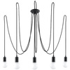 Lampa Sufitowa Wisząca Zwis 5x E27 Nieregularna Czarna Industrialna Edison Sollux