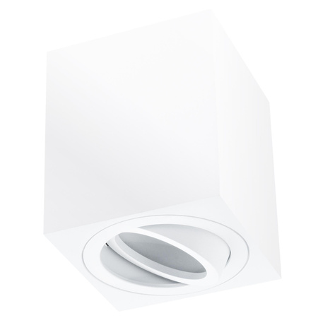 Oprawa Natynkowa HALOGENOWA Spot Tuba Ruchoma GU10 Kwadratowa Biała 84mm AMAT-M LUMILED