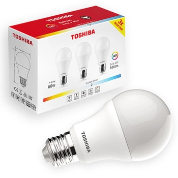 3PAK Żarówka LED E27 A60 8.5W = 60W 806lm 4000K Neutralna TOSHIBA 