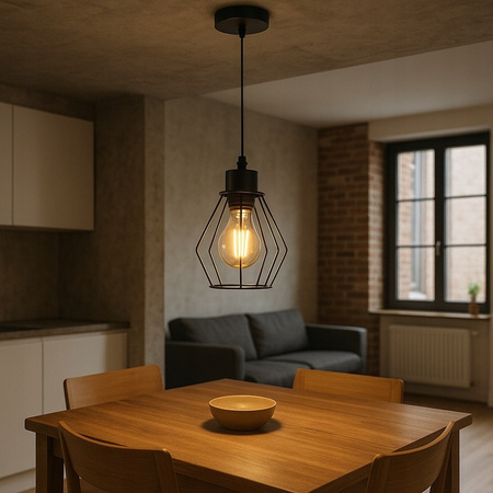 Lampa Sufitowa Oprawa Wisząca Zwis E27 Czarna Otto Masterled