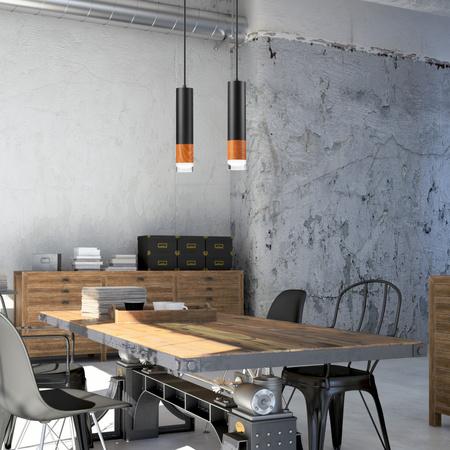 Lampa Wisząca Sufitowa AURELIA 2xE27 Czarna LM-2.152 Lamkur